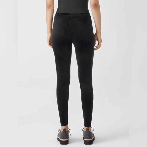 Eileen Fisher Black Velvet Leggings – Petite Medium - Whimsigoth Fall Cozy - Picture 3 of 11